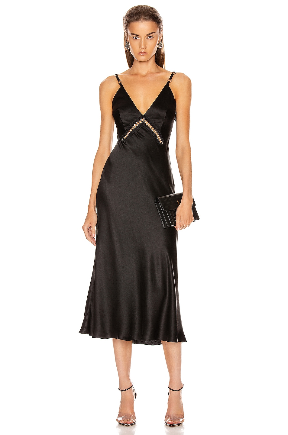 Image 1 of ALBERTA FERRETTI Slip Midi Dress in Black