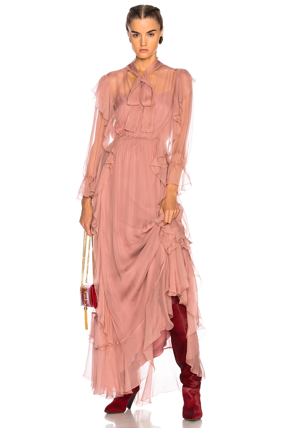 Image 1 of ALBERTA FERRETTI Ruffle Gown in Pink