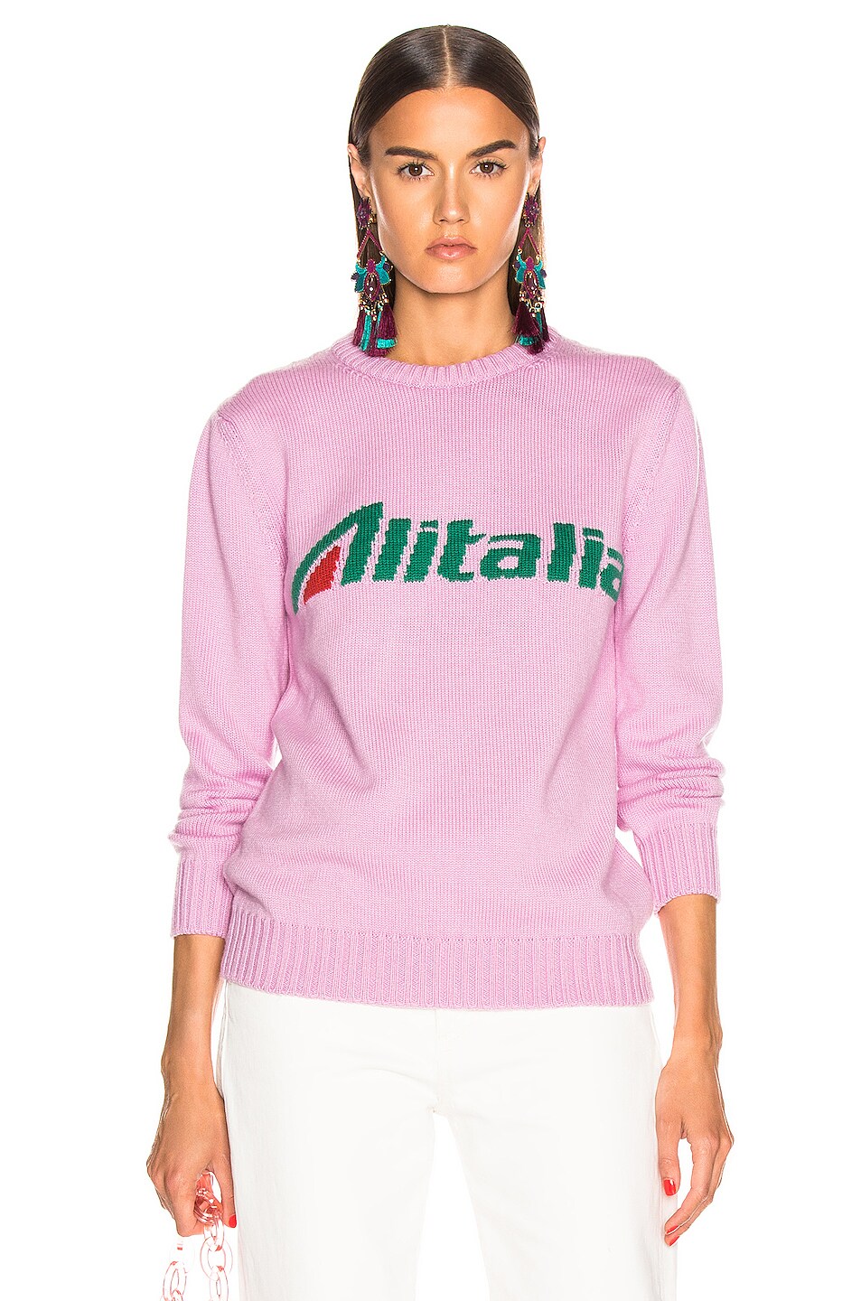 Image 1 of ALBERTA FERRETTI x Alitalia Logo Sweater in Pink