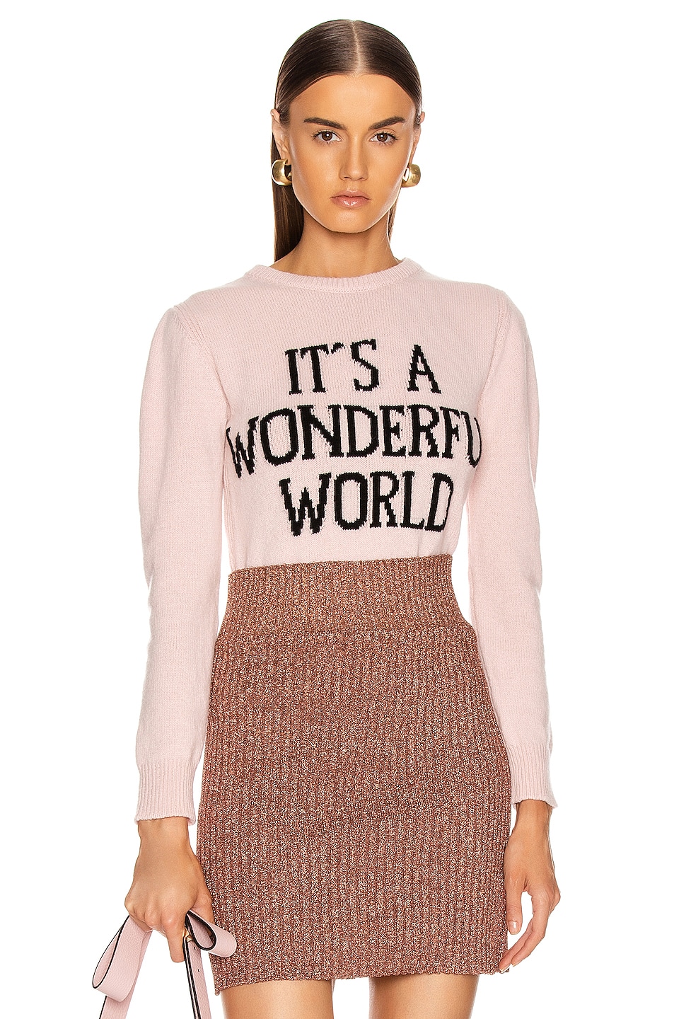 Image 1 of ALBERTA FERRETTI It's A Wonderful World Sweater in Pink