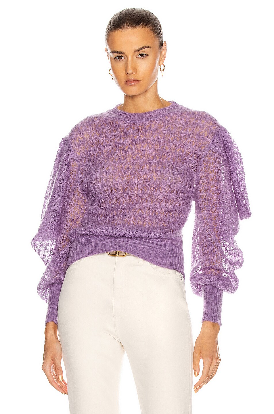 Image 1 of ALBERTA FERRETTI Exaggerated Sleeves Sweater in Lilac