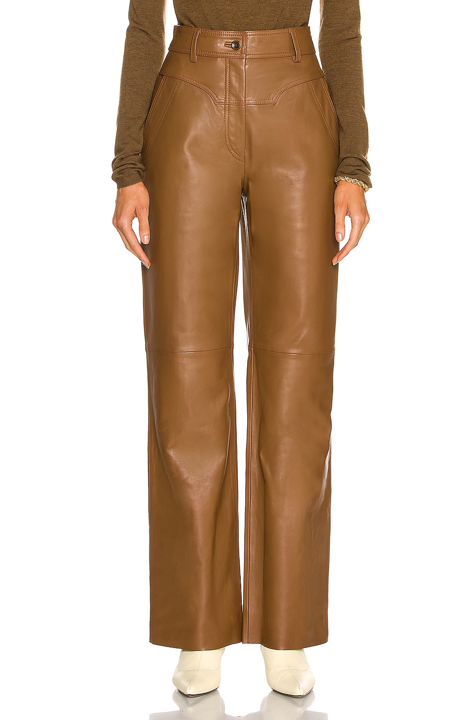Image 1 of ALBERTA FERRETTI High Waisted Pant in Brown