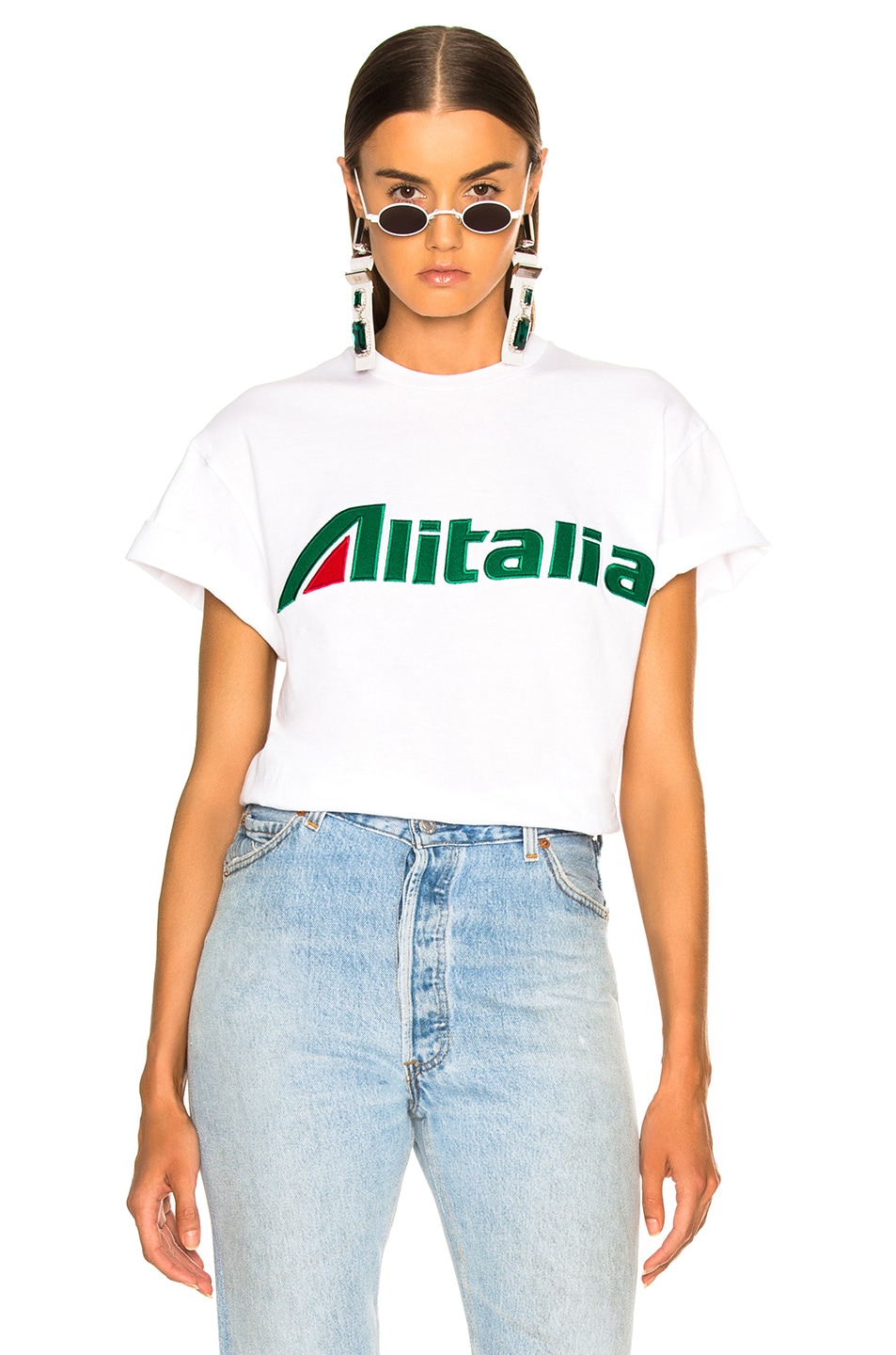 Image 1 of ALBERTA FERRETTI x Alitalia For FWRD Logo Tee in White