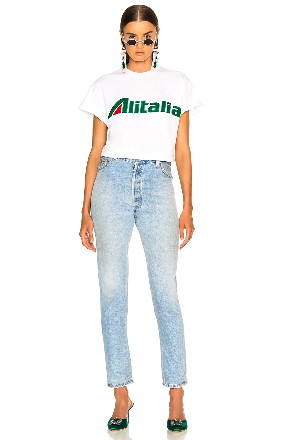 ALBERTA FERRETTI x Alitalia For FWRD Logo Tee in White FWRD