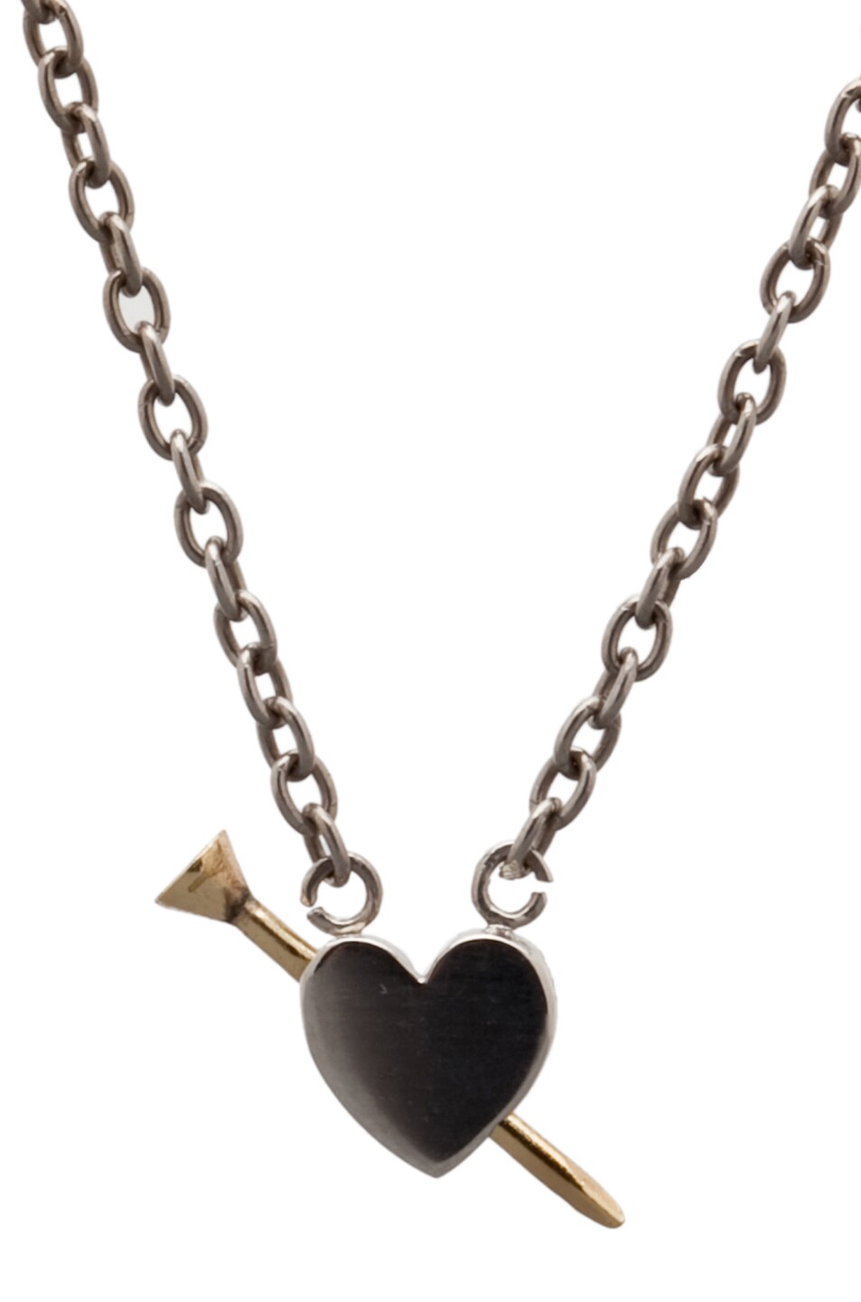 Image 1 of A.L.C. Heart Shaped Nail Necklace in Silver