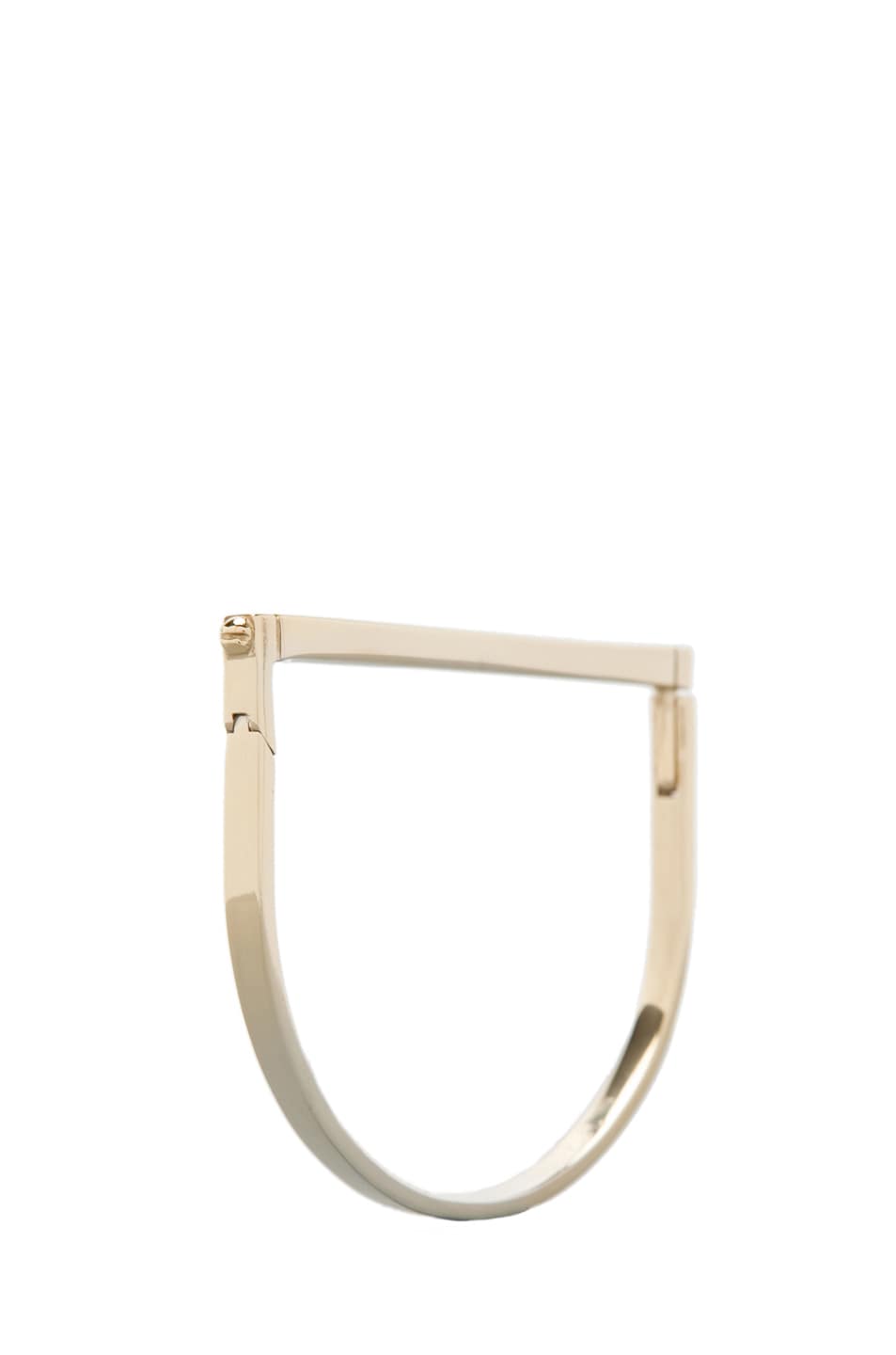 Image 1 of A.L.C. All Metal Thin Hand Cuff Bracelet in Brass