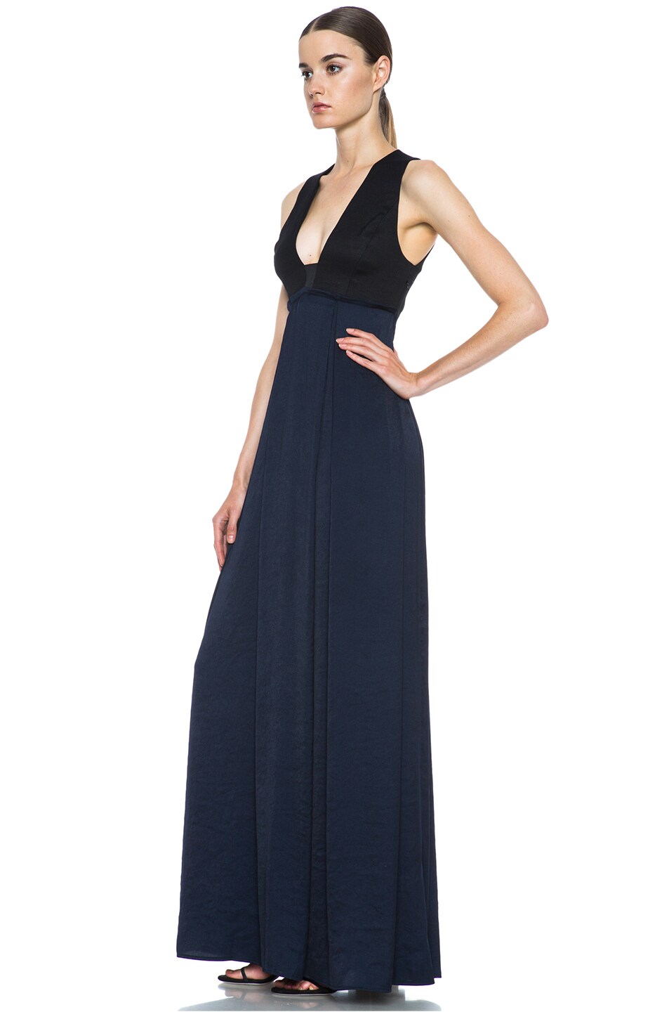 A.L.C. Kelly Poly Vicscose-Blend Dress in Navy | FWRD