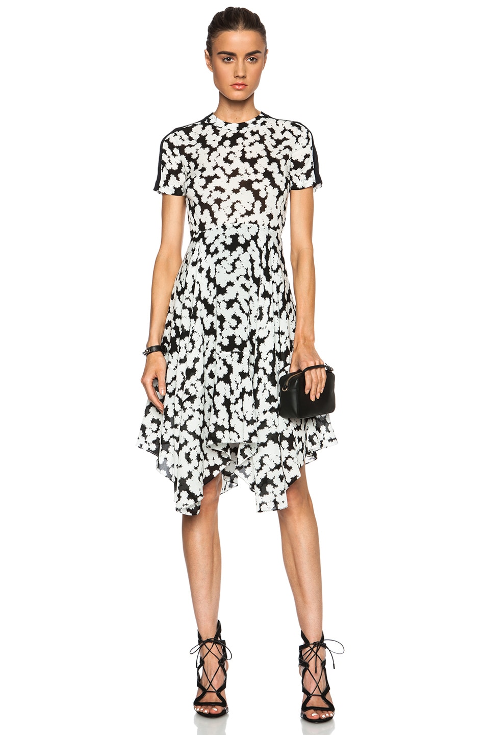 Image 1 of A.L.C. Clemente Silk Dress in Black & White