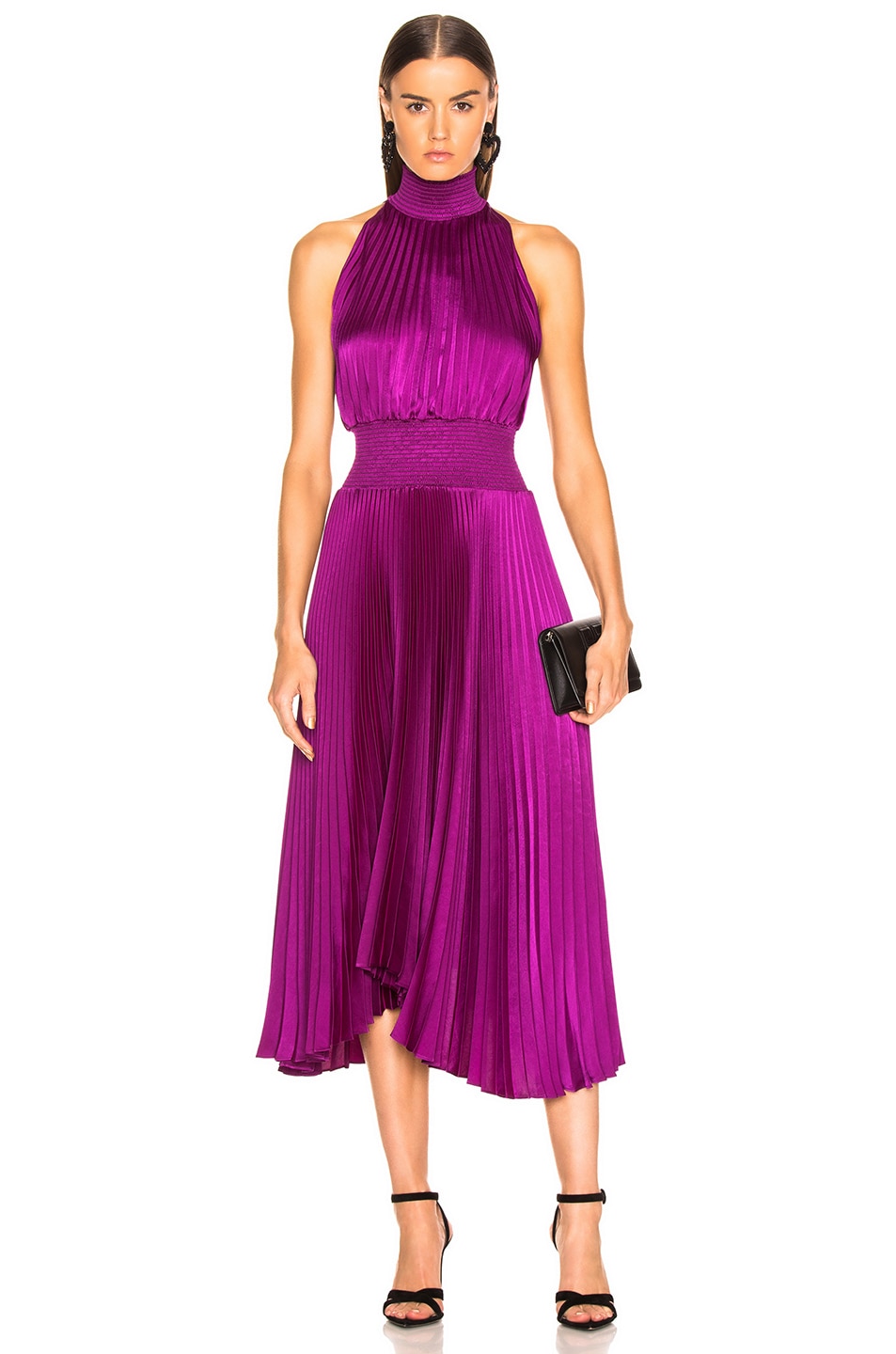 Image 1 of A.L.C. Vintage Satin Renzo Dress in Orchid