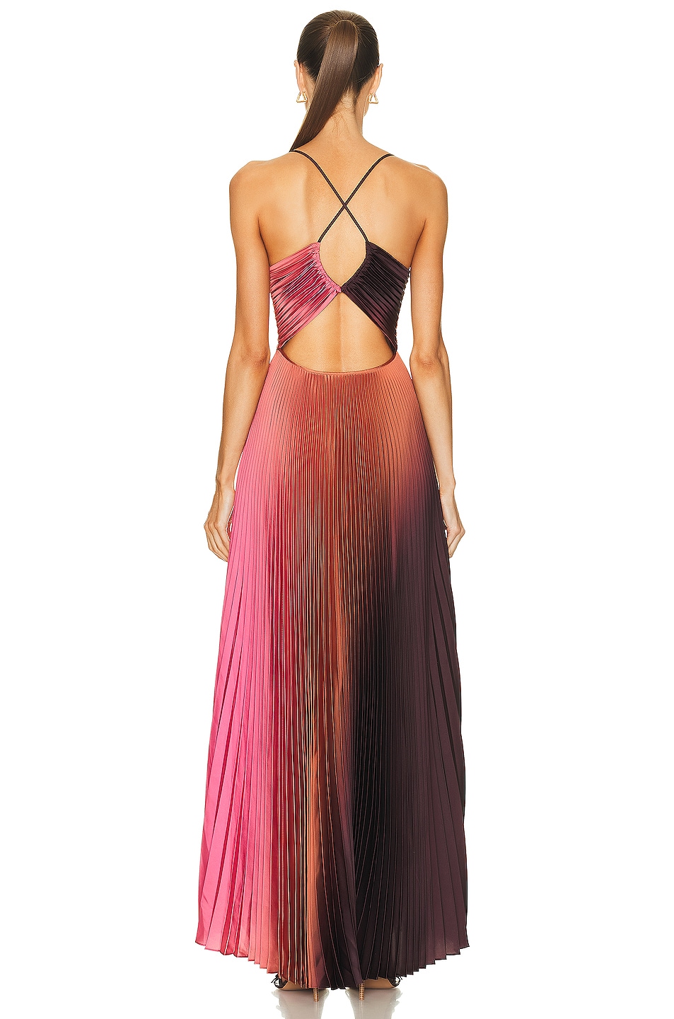 A.L.C. Ariya Dress in Pink & Chocolate FWRD