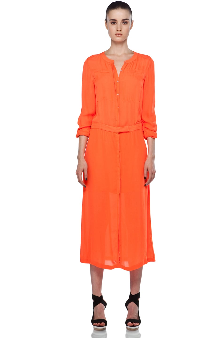 Image 1 of A.L.C. Delilah Dress in Safety Orange