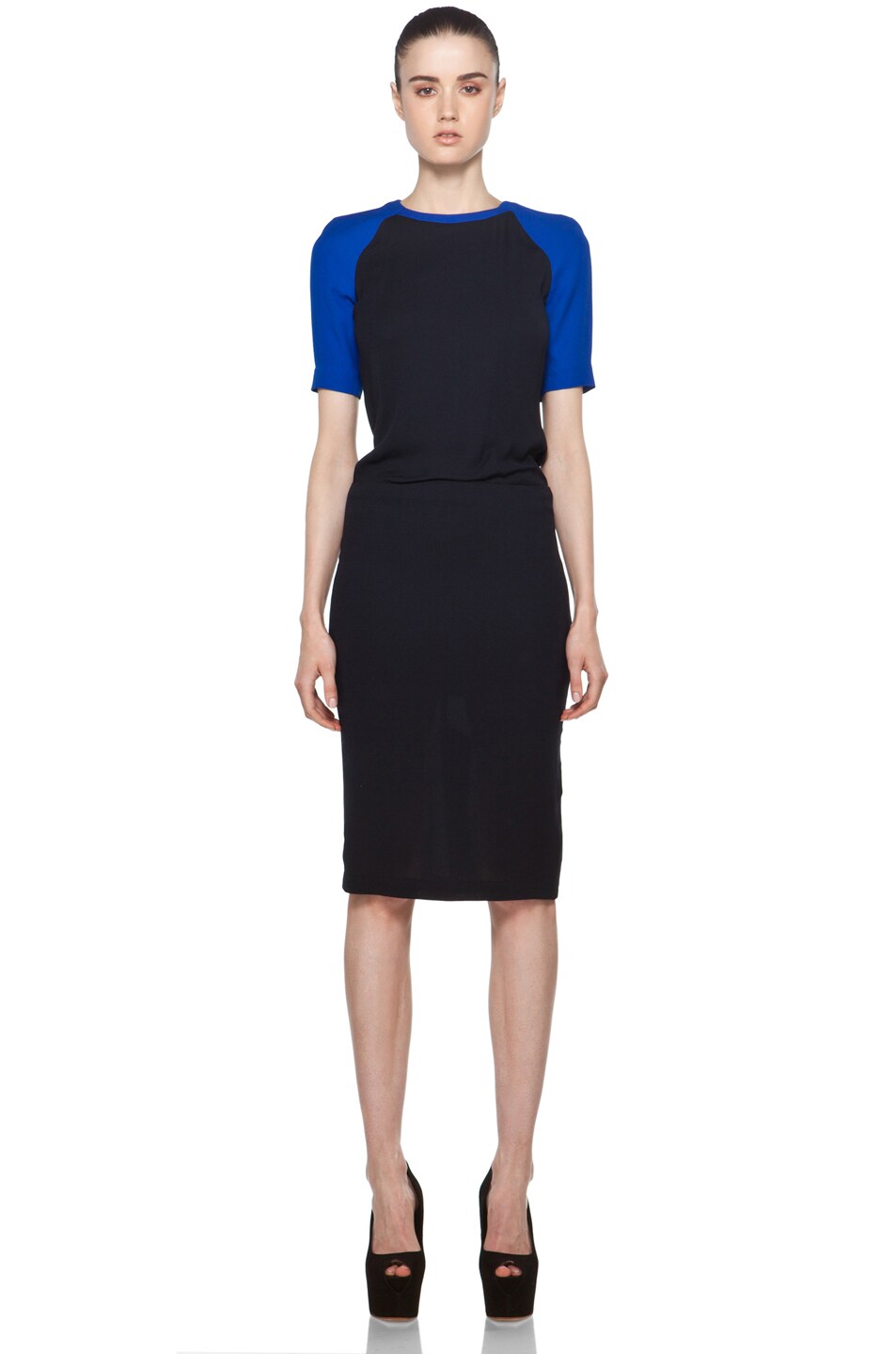 Image 1 of A.L.C. Betsee Dress in Navy & Electric Blue