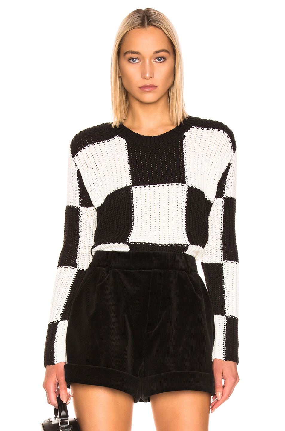 Image 1 of A.L.C. Checkerboard Sweater in Black & White