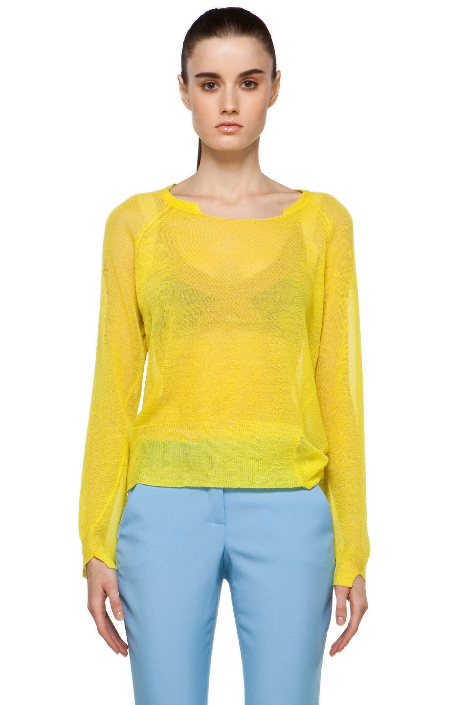 Image 1 of A.L.C. Crew Sweater in Yellow