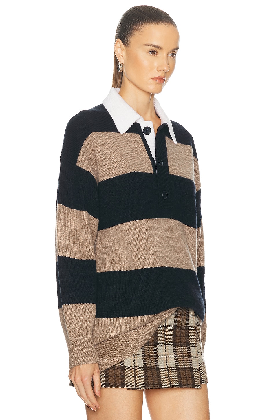 Shop A.l.c Mason Sweater In Navy & Milk Tea