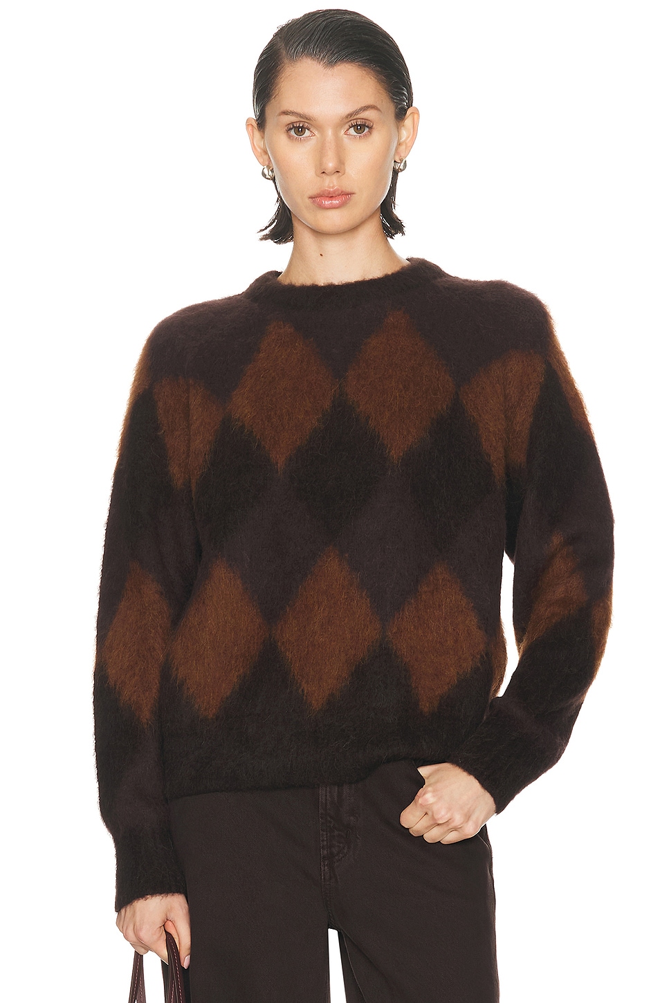 Image 1 of A.L.C. Ezra Sweater in Deep Plum, Bronco & Dark Umber