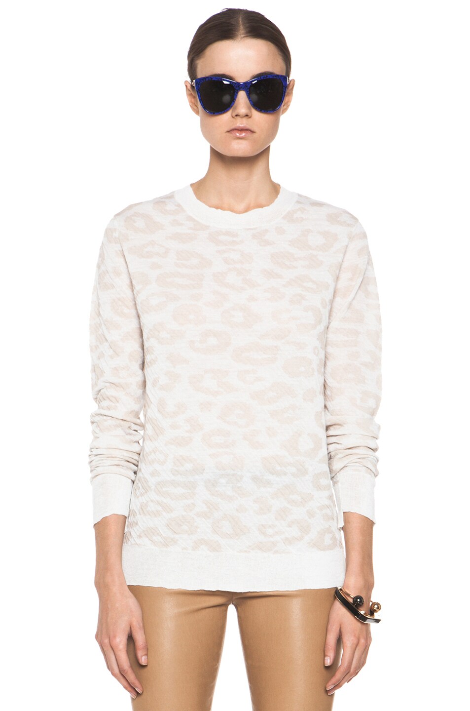 Image 1 of A.L.C. Bedford Crew Sweater in White
