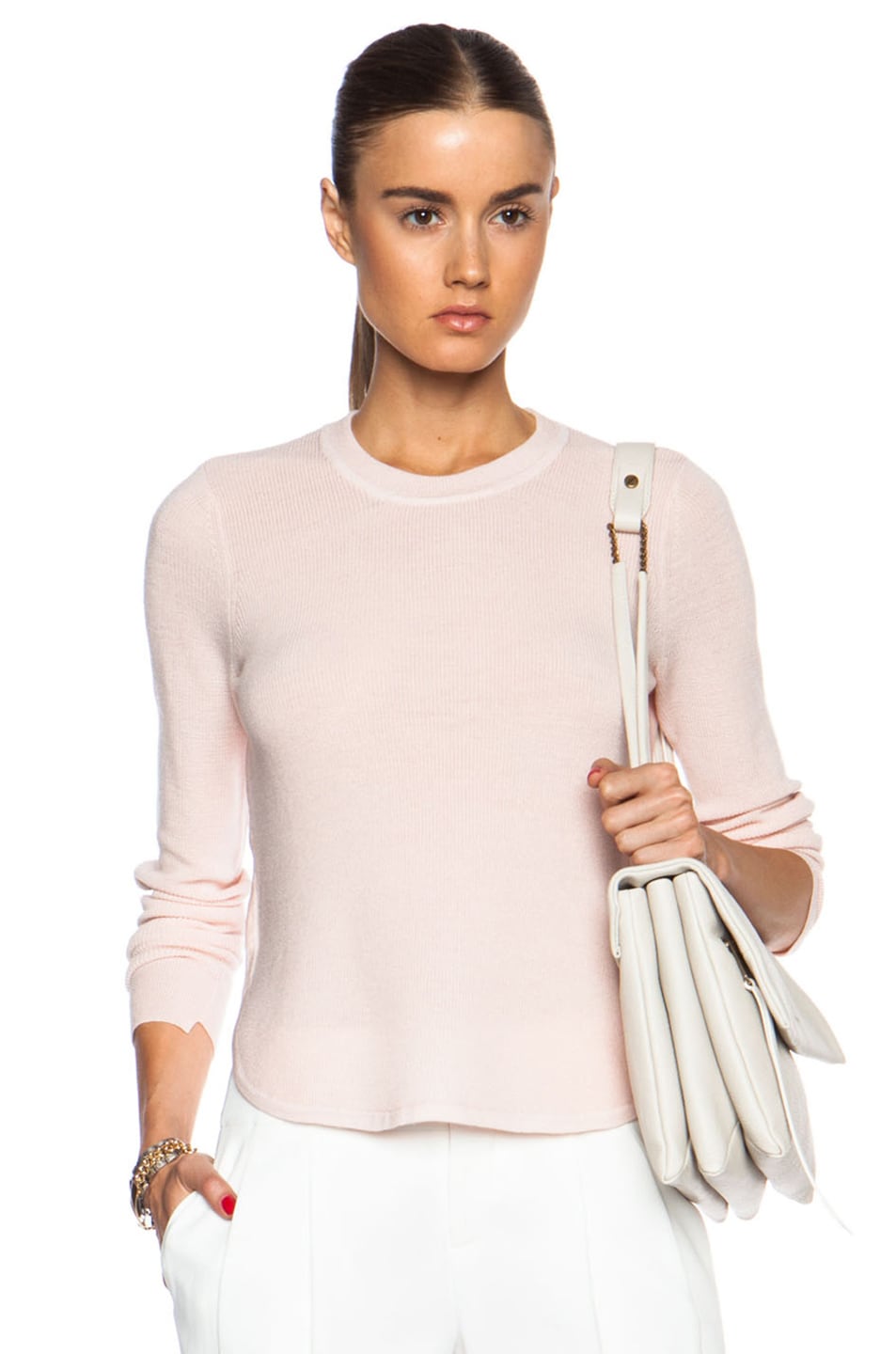 Image 1 of A.L.C. Jayne Wool Sweater in Pale Blush