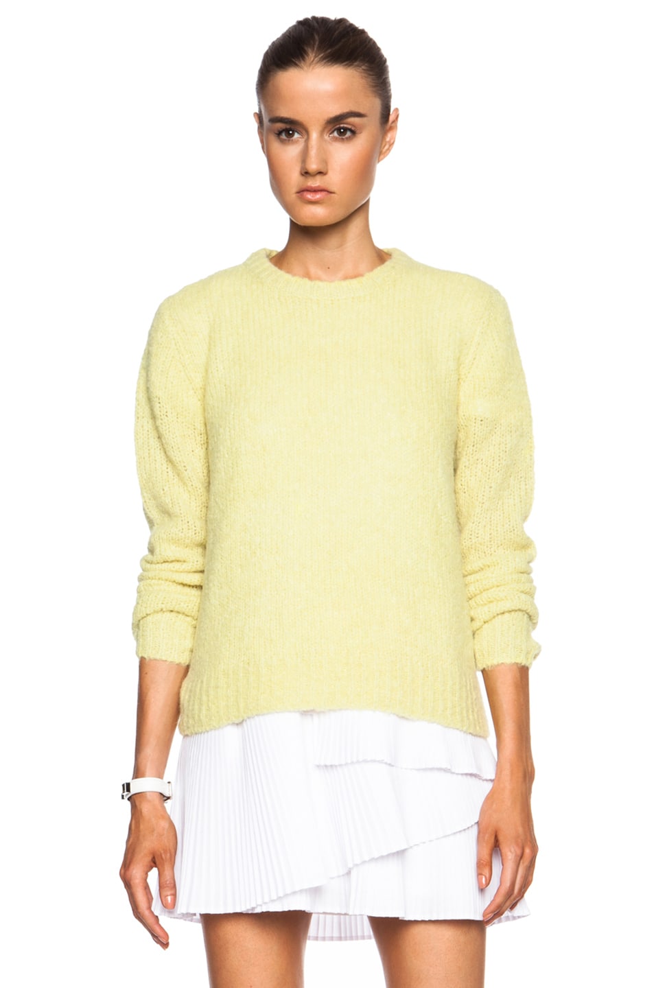 Image 1 of A.L.C. Samm Alpaca-Blend Sweater in Butter