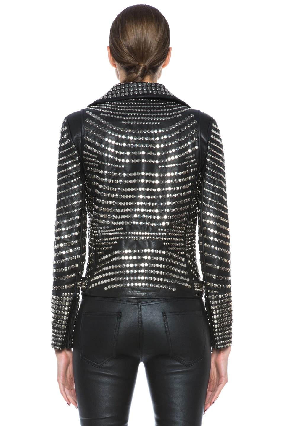 A L C Blake Lambskin Studded Jacket In Black Fwrd Image 5 Of A L C Blake Lambskin Studded Jacket In Black