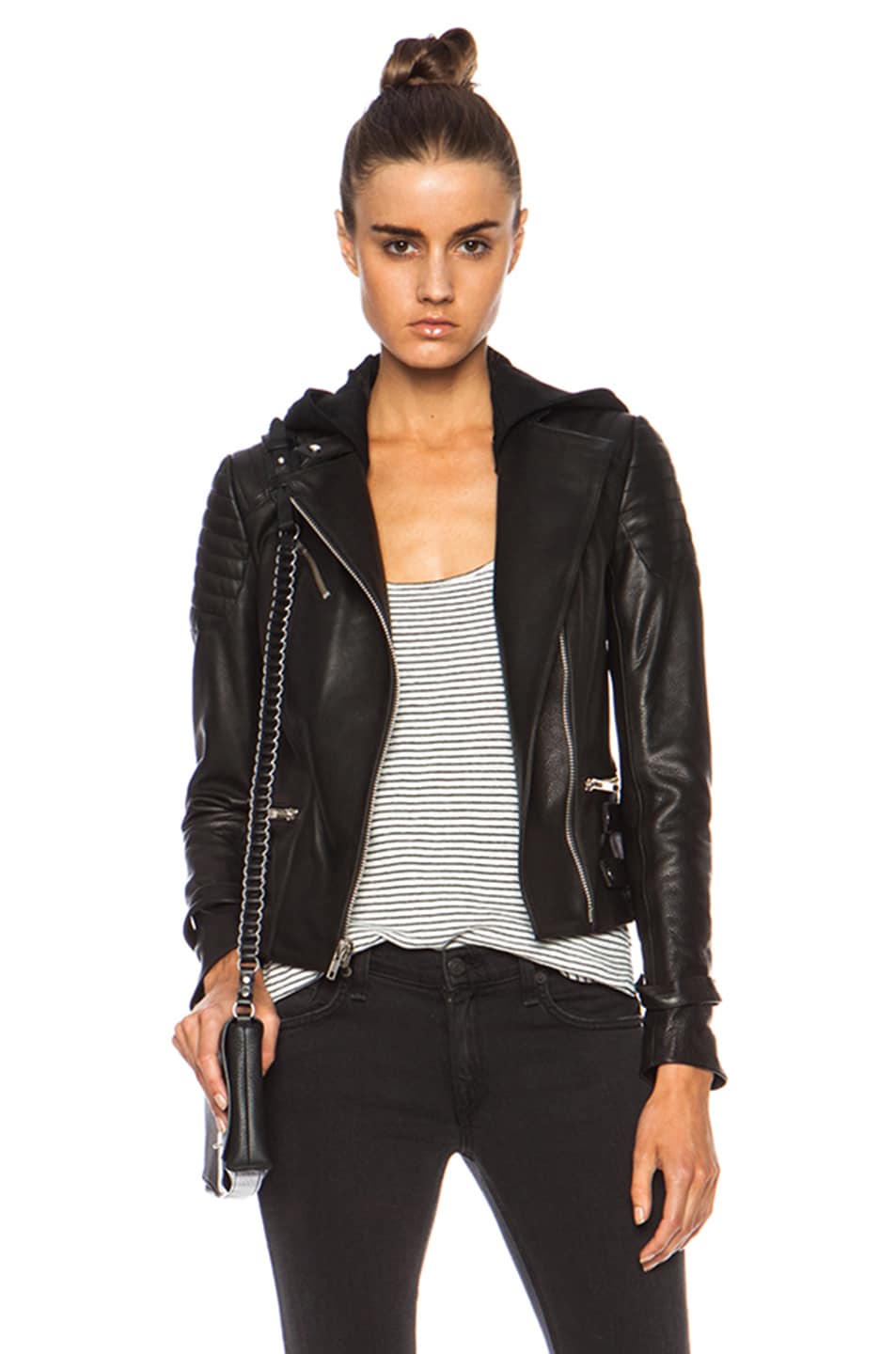 Image 1 of A.L.C. Night Leather Jacket in Black
