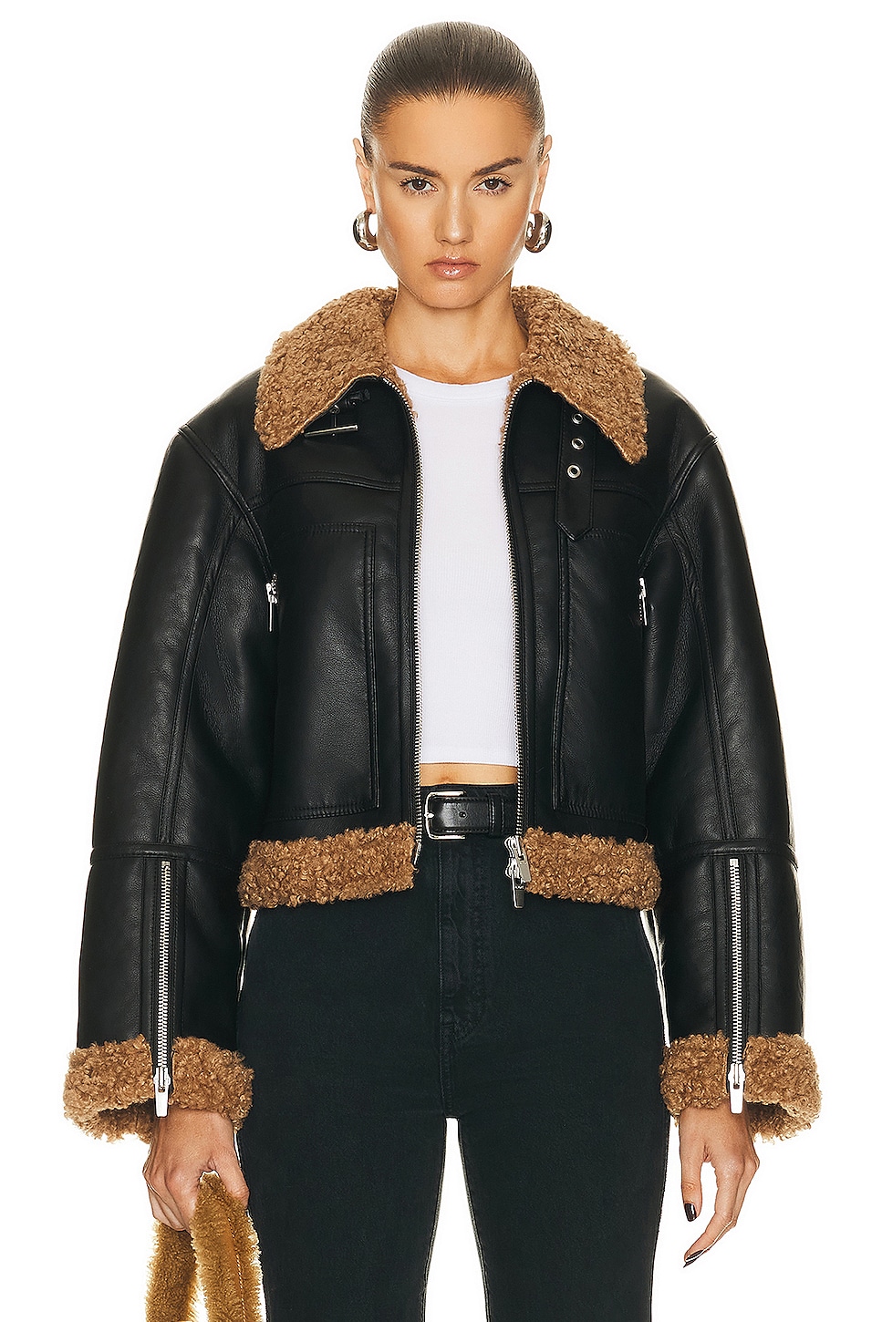 Image 1 of A.L.C. Sherpa Jacket in Black & Brown