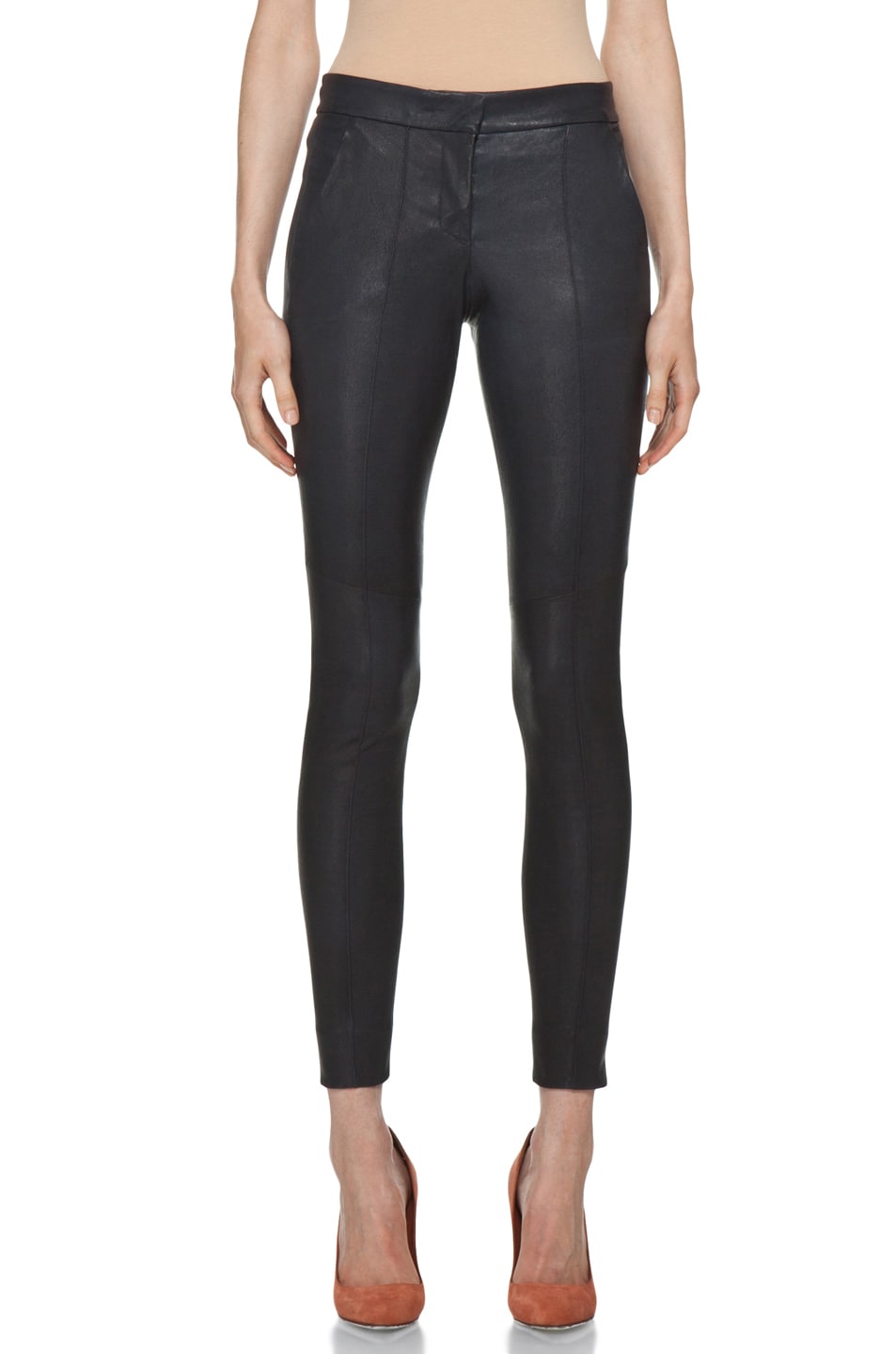 A.L.C. Ridley Leather Pant in Navy | FWRD