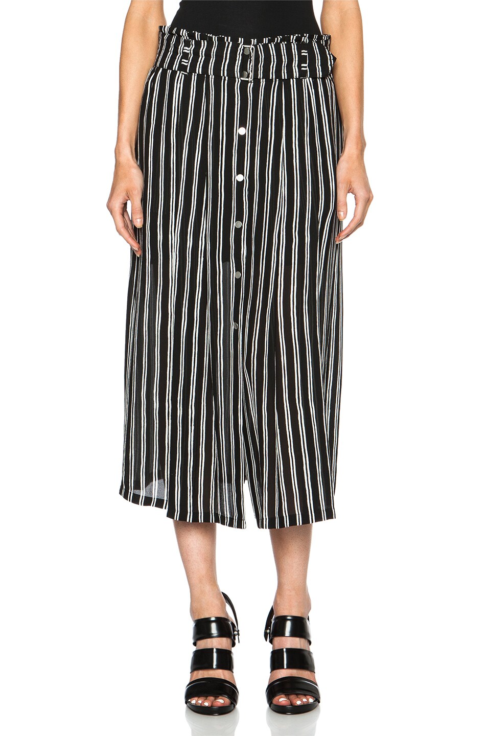 Image 1 of A.L.C. McDermott Silk Skirt in Black & White