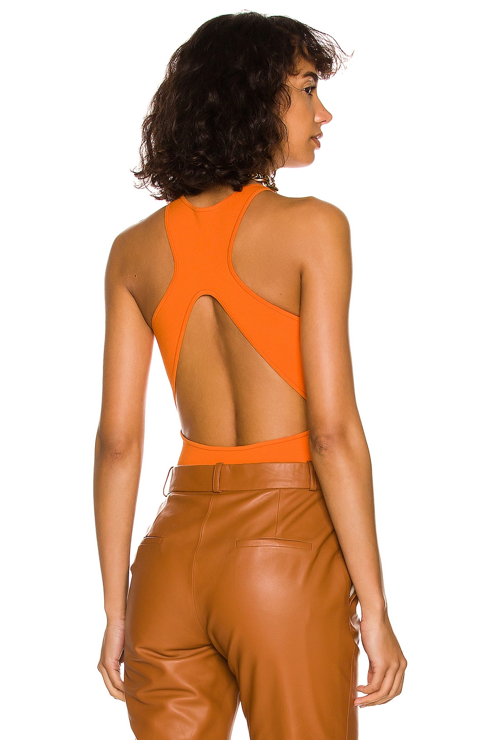Image 1 of A.L.C. Pierce Bodysuit in Orange Twist
