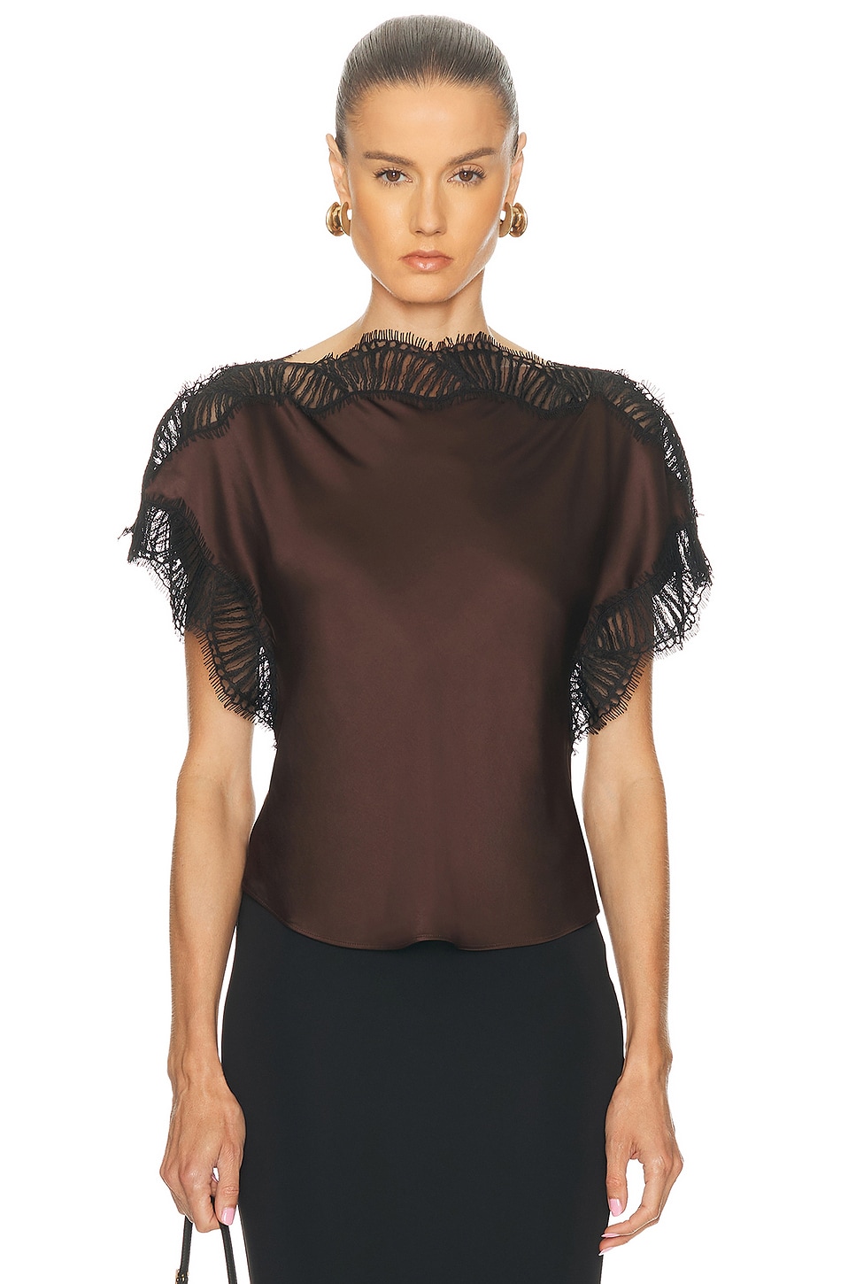 Image 1 of A.L.C. Luna Top in Cocoa & Black