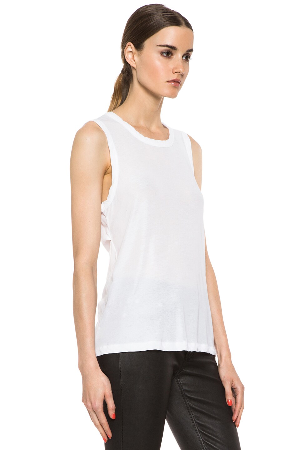 A.L.C. Harper Jersey Twistback Top in White | FWRD