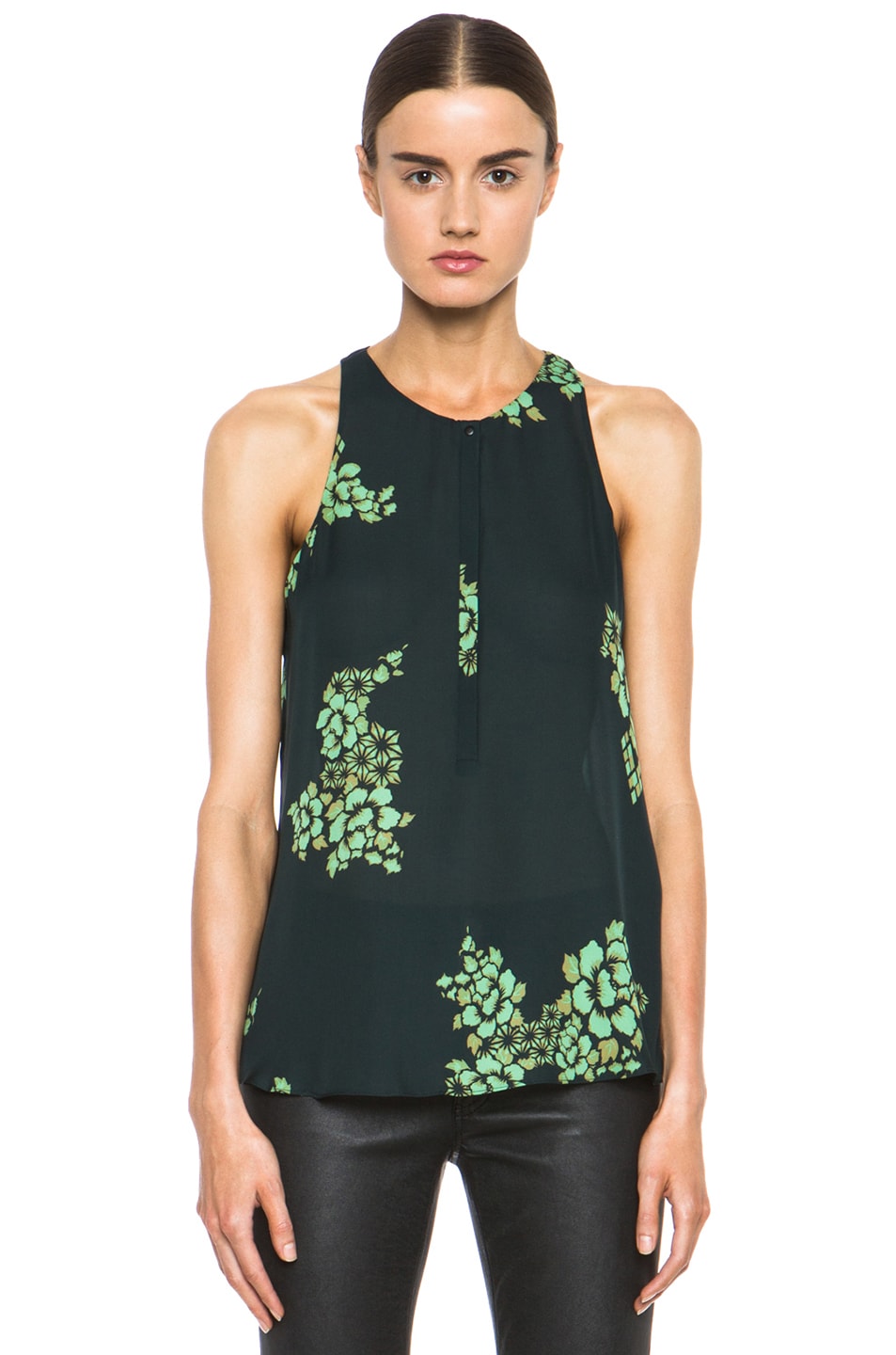 Image 1 of A.L.C. Lennox Tank in Green Floral