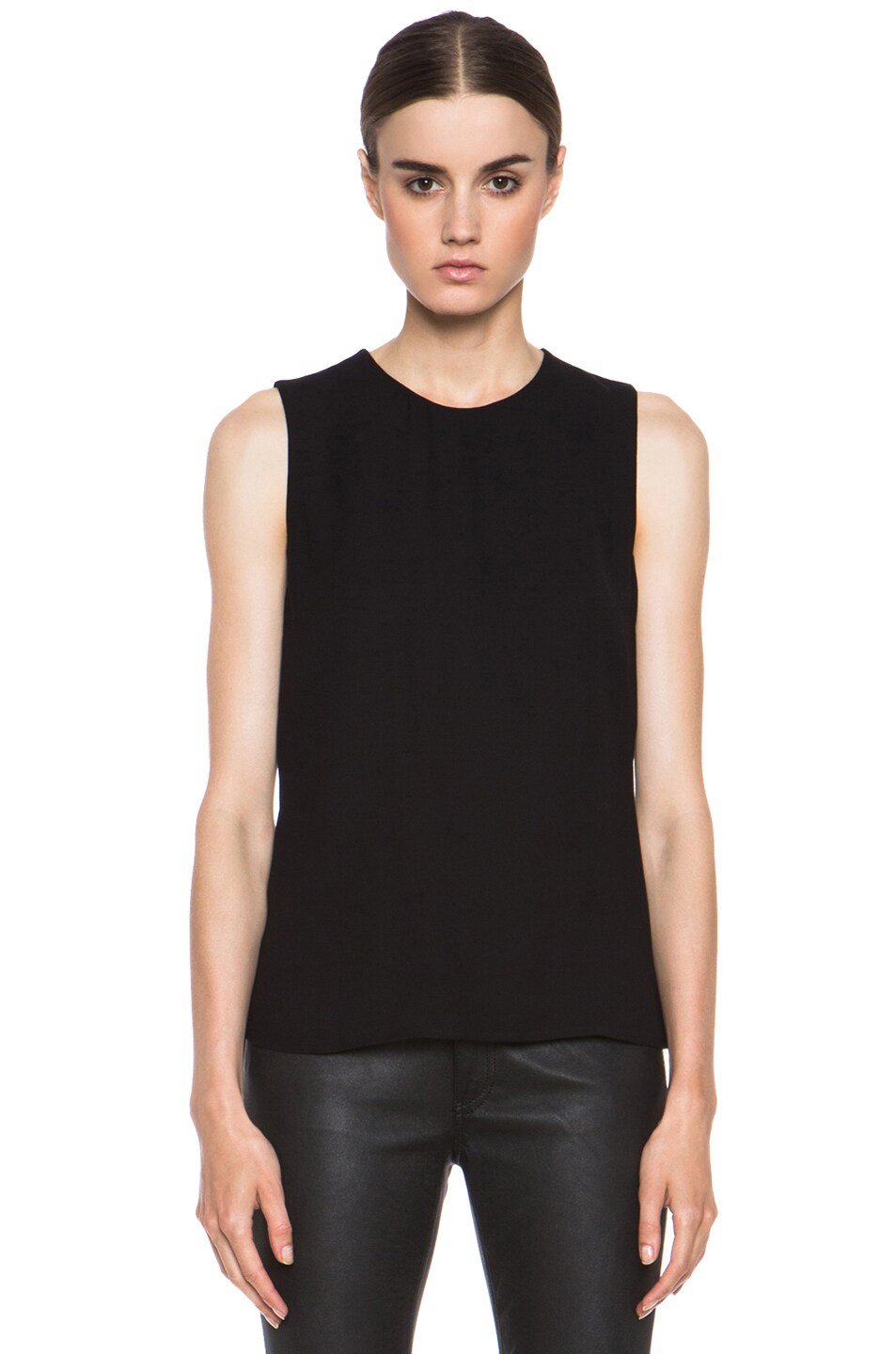 Image 1 of A.L.C. Bacy Classic Italian Crepe Top in Black
