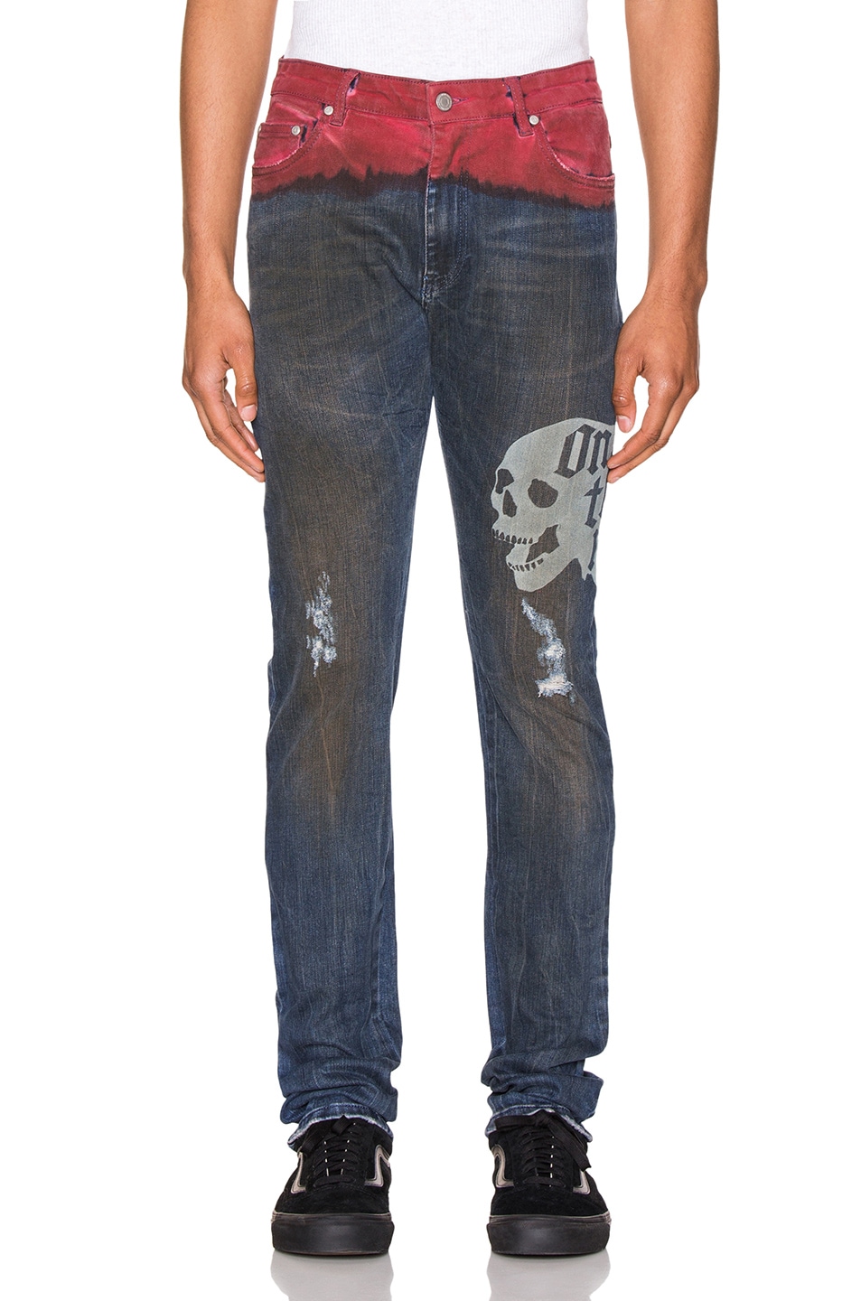 Image 1 of Alchemist Hold Etched Dip Dyed Jean in Indigo & Red