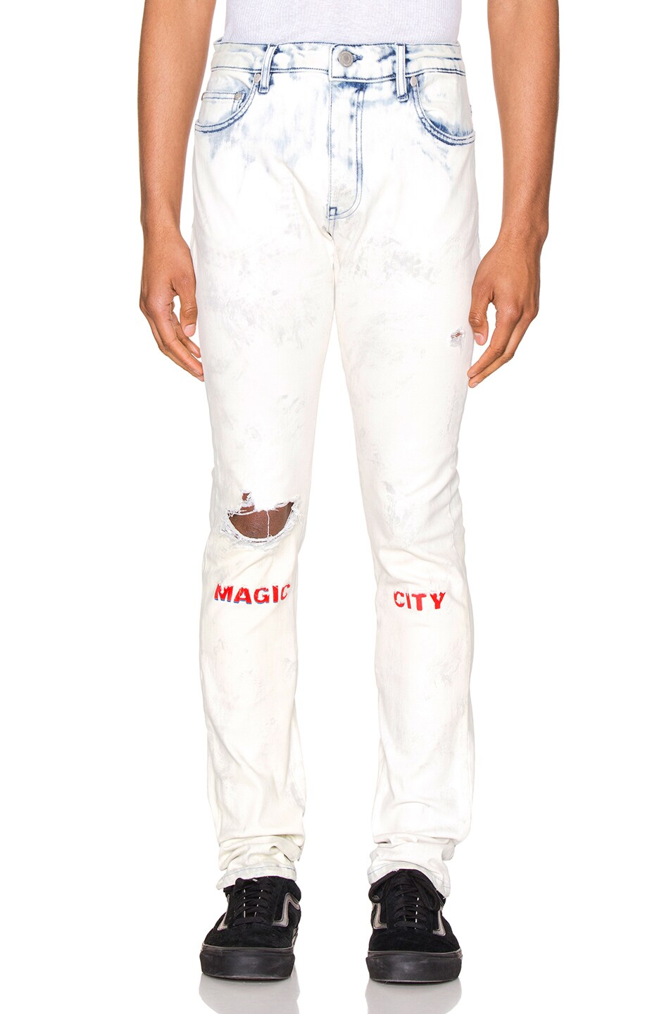 Image 1 of Alchemist Holt Magic City Dip Dyed Jean in White & Light Indigo