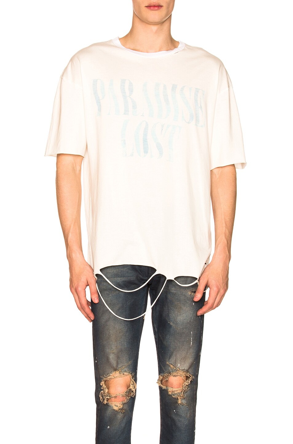 Image 1 of Alchemist Paradise Lost Distressed Short Sleeve Tee in White