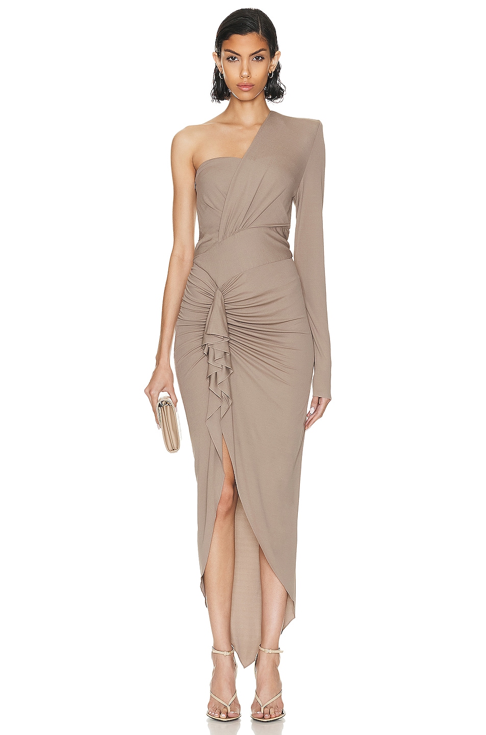 Image 1 of Alexandre Vauthier Bustier Maxi Dress in Dove Grey