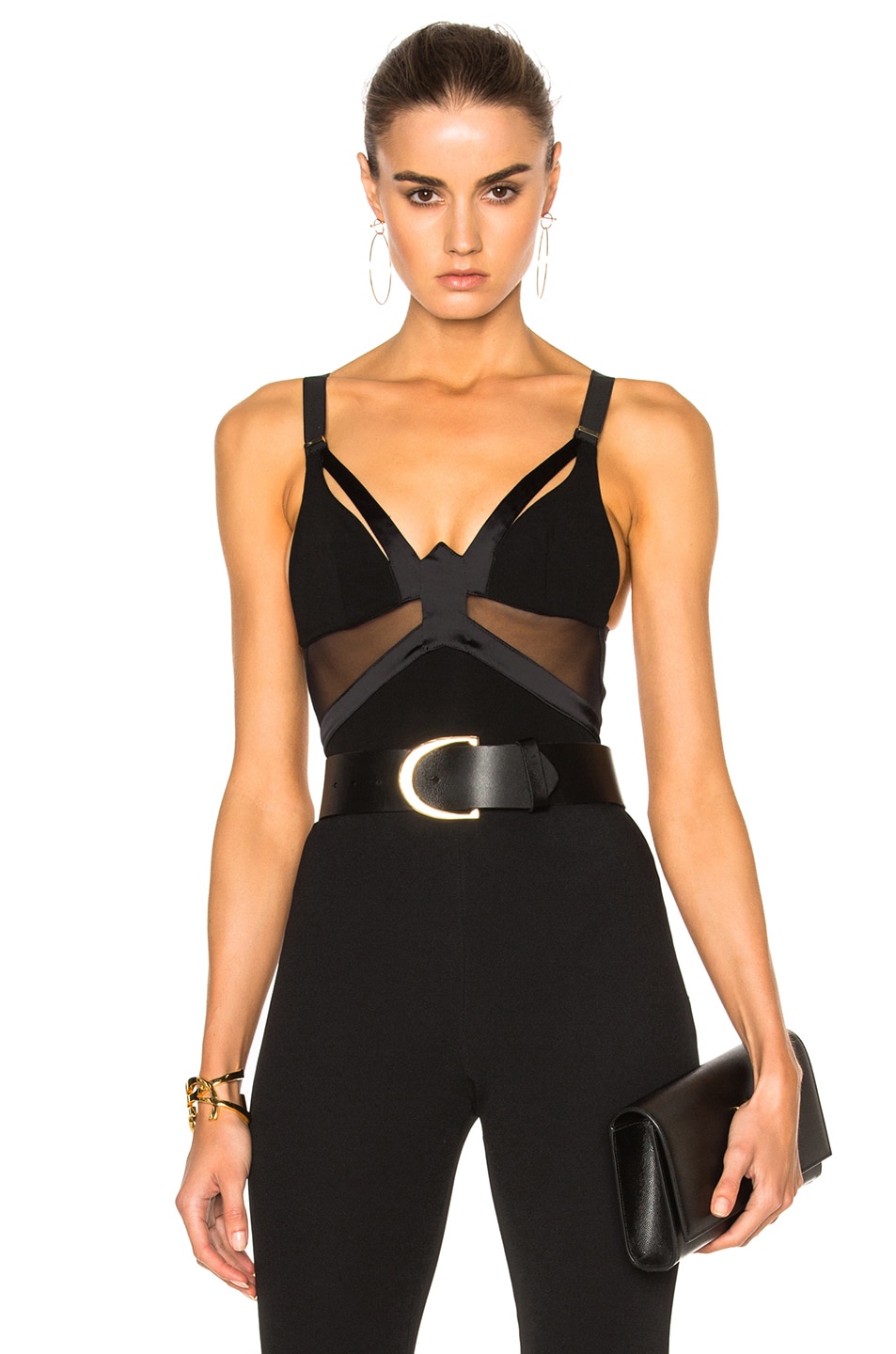 Image 1 of Alexandre Vauthier Stretch Jersey Bodysuit in Black