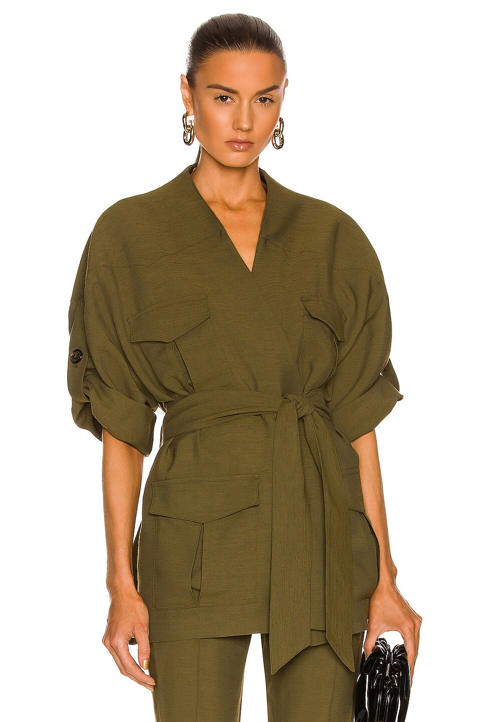 Image 1 of Alexandre Vauthier Mini Jacket in Jungle Green