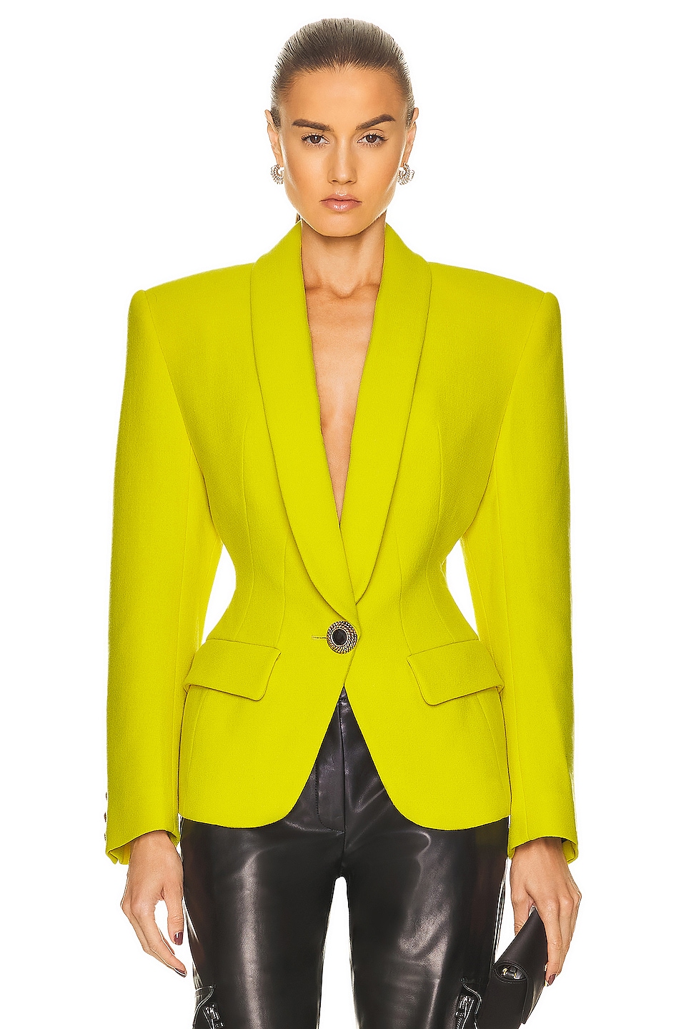 Image 1 of Alexandre Vauthier Couture Edit Oversize Jacket in Lemon Tonic