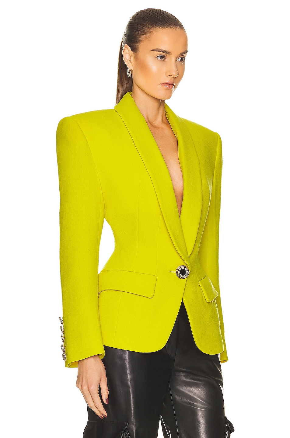 Alexandre Vauthier Couture Edit Oversize Jacket in Lemon Tonic | FWRD