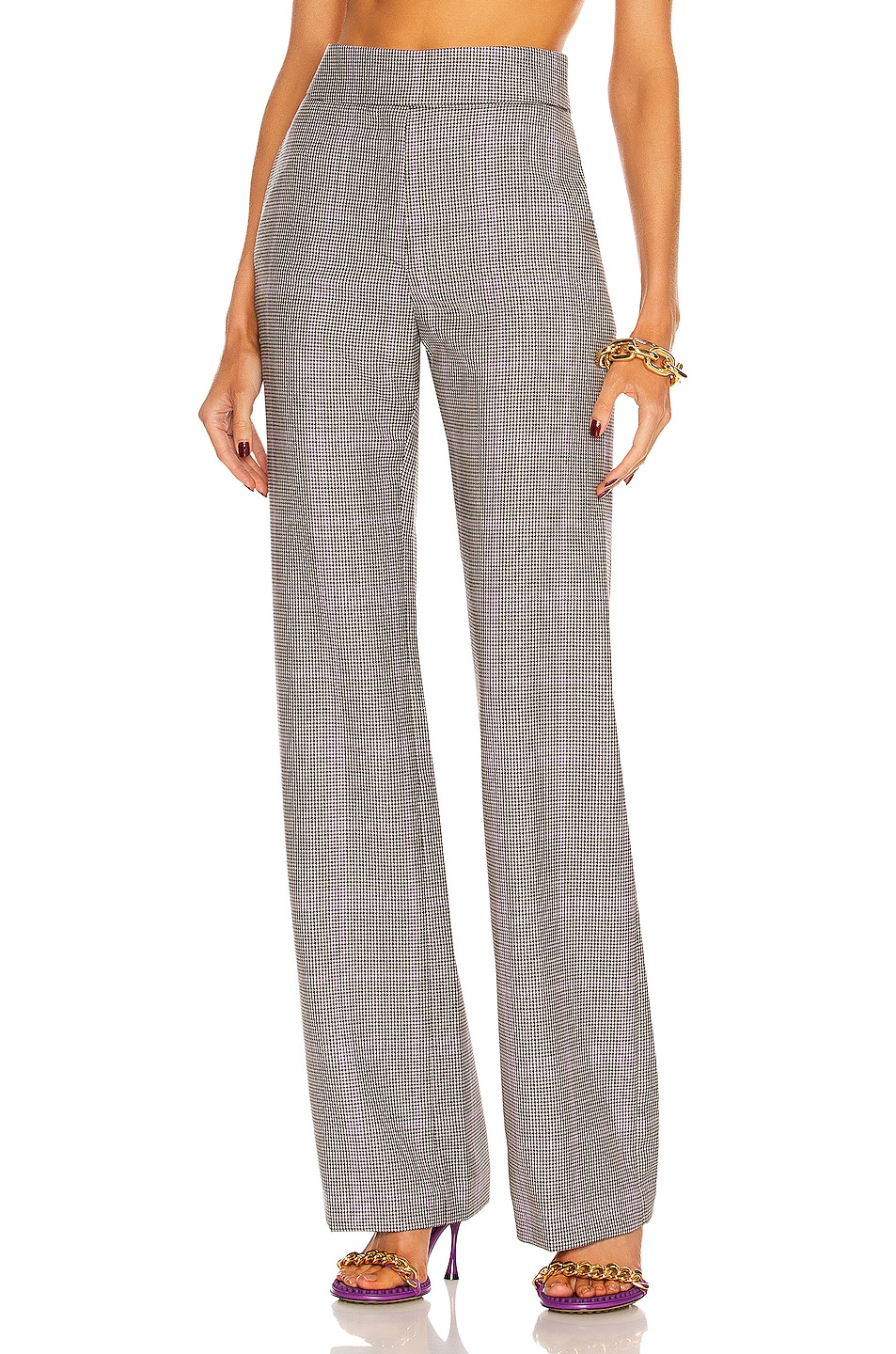 Image 1 of Alexandre Vauthier Plaid Tailored Pant in Purple