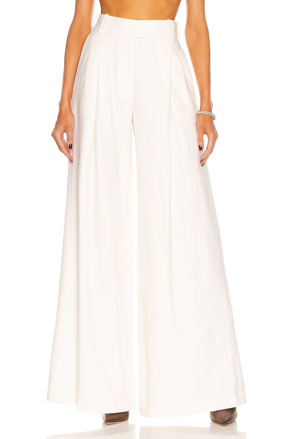 Image 1 of Alexandre Vauthier Wide Leg Pant in Off White