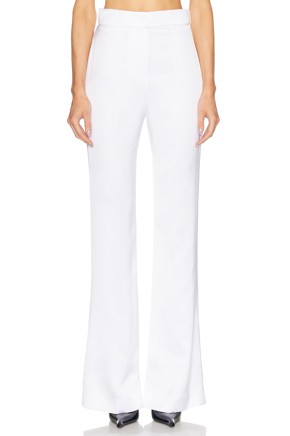 Image 1 of Alexandre Vauthier Satin Tailoring Pant in Optical White