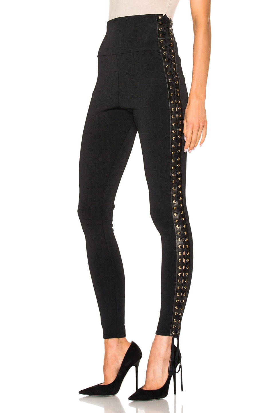 ALEXANDRE VAUTHIER Lace Up Side Knit Pants in Black | ModeSens