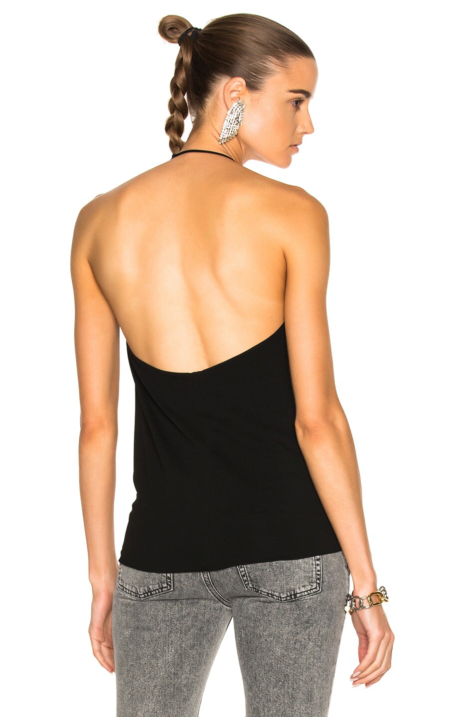 Image 1 of Alexandre Vauthier Stretch Jersey Halter Top in Black