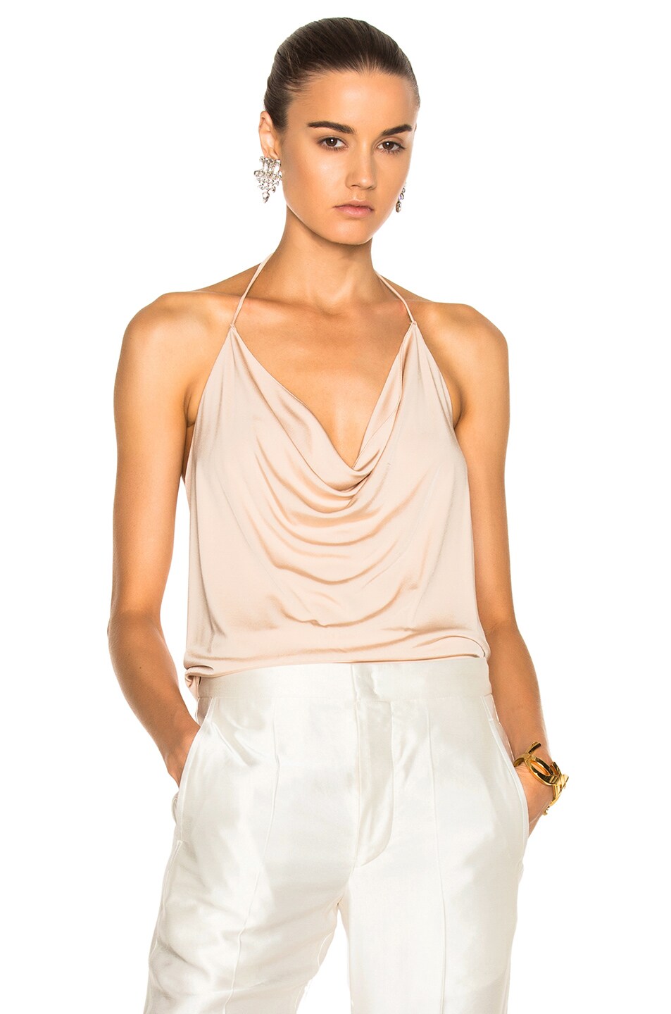 Image 1 of Alexandre Vauthier Stretch Jersey Halter Top in Nude
