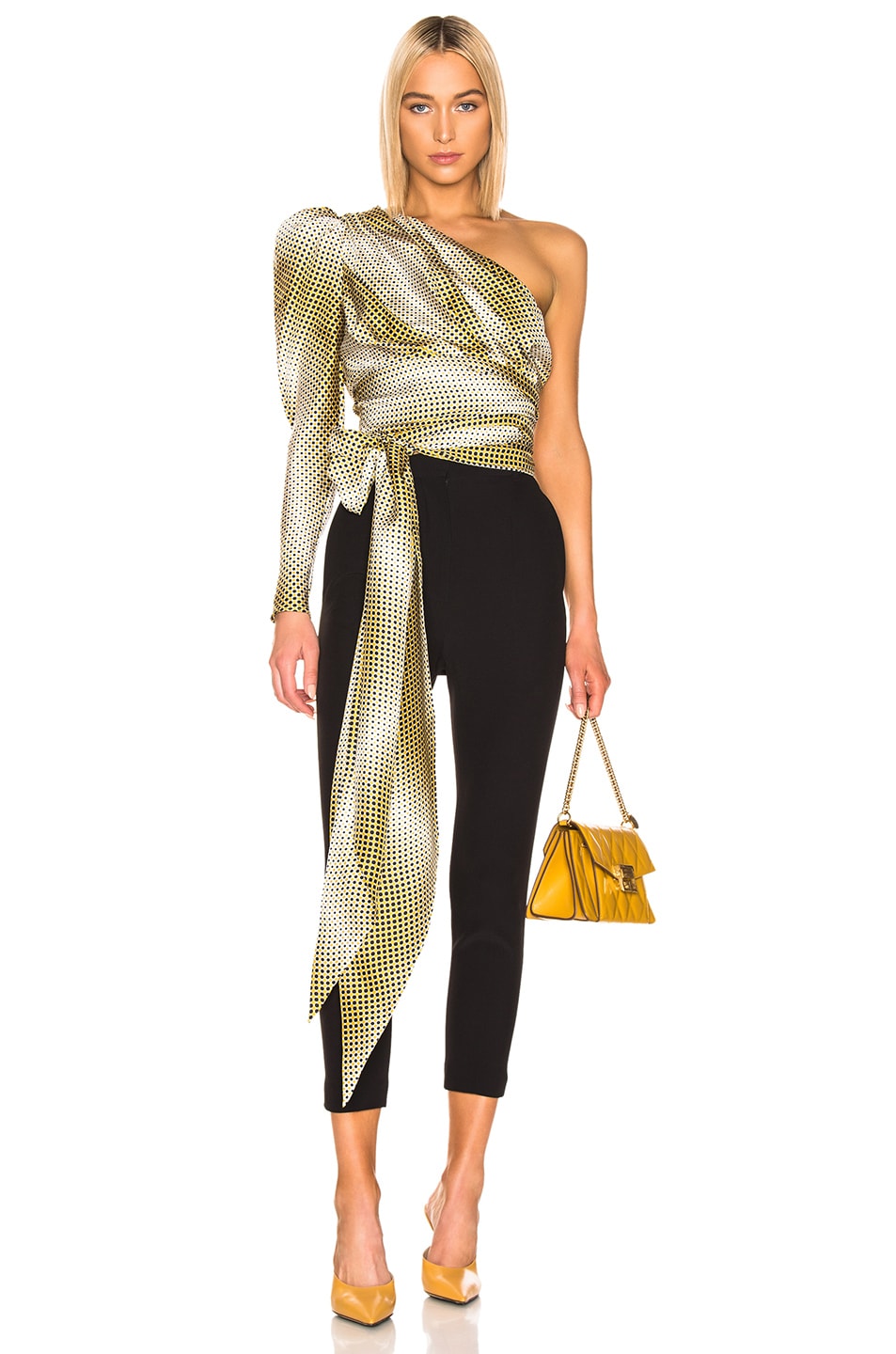 Image 1 of Alexandre Vauthier Dot Twill Top in Goldenrod