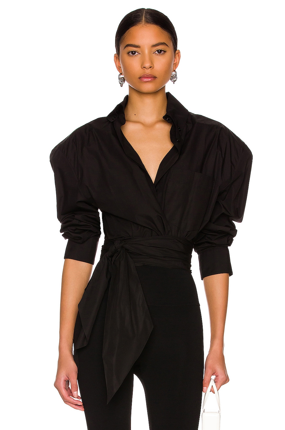 Image 1 of Alexandre Vauthier Wrap Top in Black