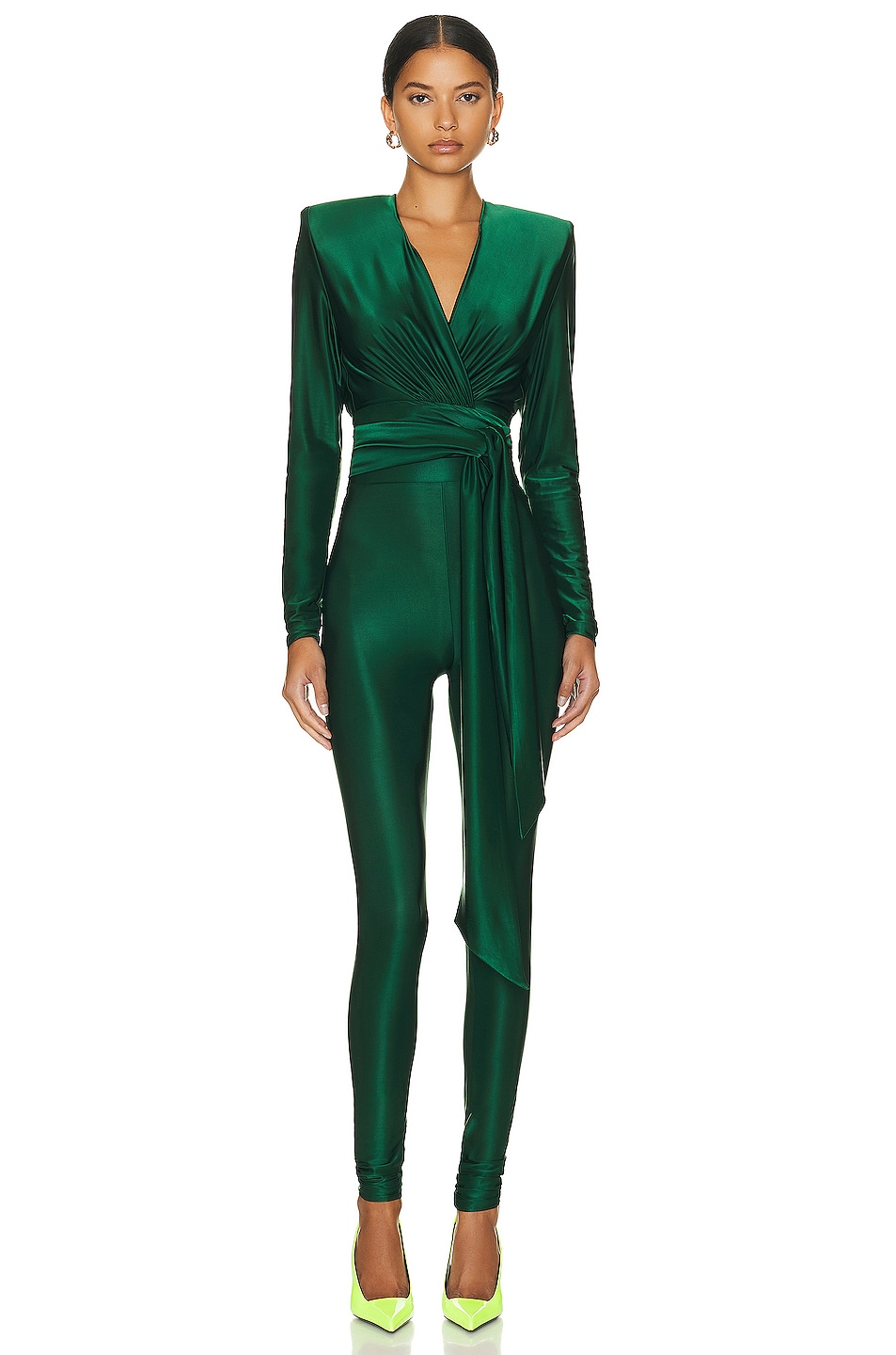 Image 1 of Alexandre Vauthier Plunge Top in Cypress Green